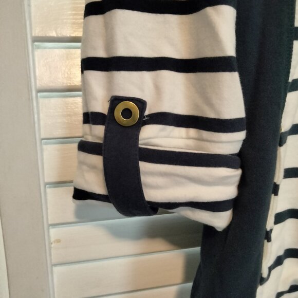 Navy and white striped Jacket size Large JM collection - Picture 4 of 5